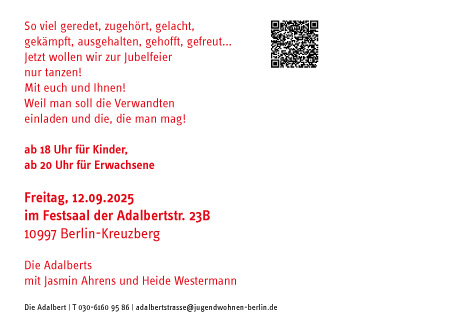 Die Adalbert wird 40 Einladung Rückseite