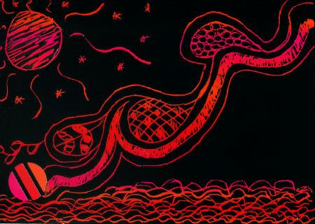 Kratzbild mit Ornamenten