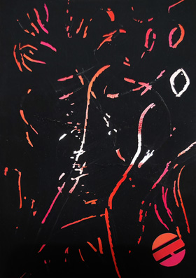 Kratzkarte mit abstrakten Kratzmustern