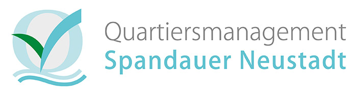 Logo Quartiersmanagement Spandauer Neustadt, Schriftzug in Blau