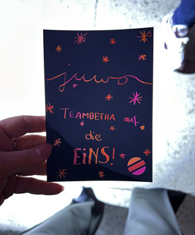 Kratzkarte von Team Kita Bethaniendamm mit Sternchen
