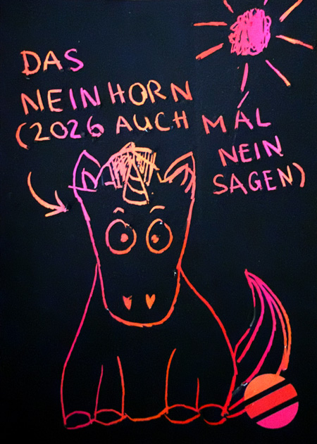 Kratzbild mit Neinhorn