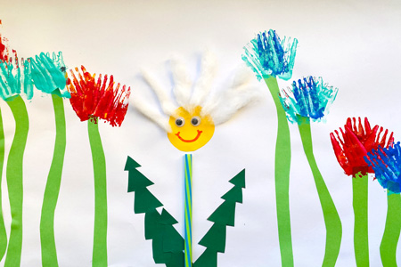 Kinderzeichnung Blumenwiese