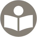 Ein Button mit einem Bild, das einfache Sprache darstellen soll, Buch und Kopf